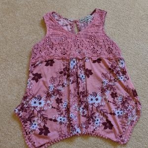 🌻 3/$12 Pink Floral Tank Top